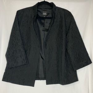 Eileen Fisher 100% Silk Open Front Black Cardigan Jacket